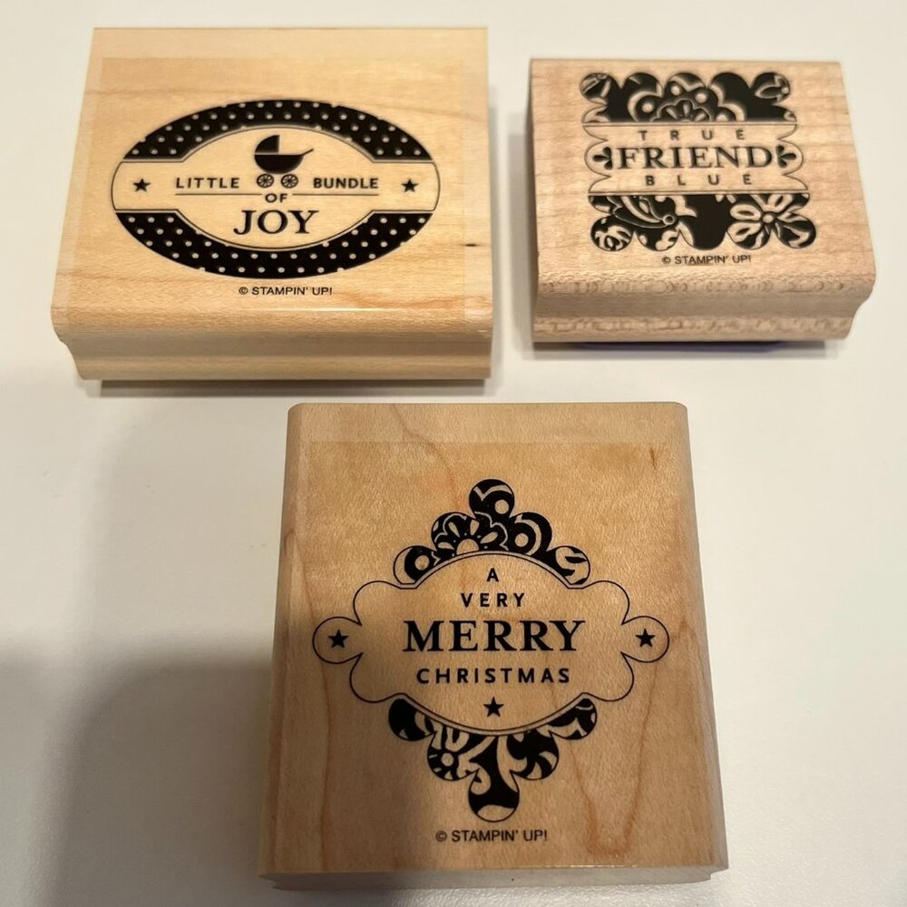 STAMPIN’ UP! “Punches Three” Stamp Set (3-Piece Set) MOUNTED